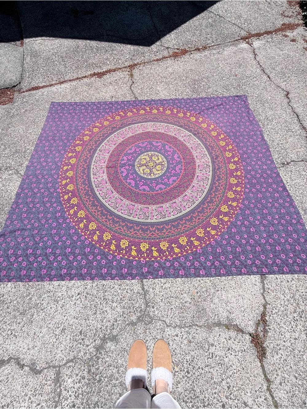 Urban Outfitters Magical Thinking Violet Elephant Tapestry Bedspread 82x98 Queen